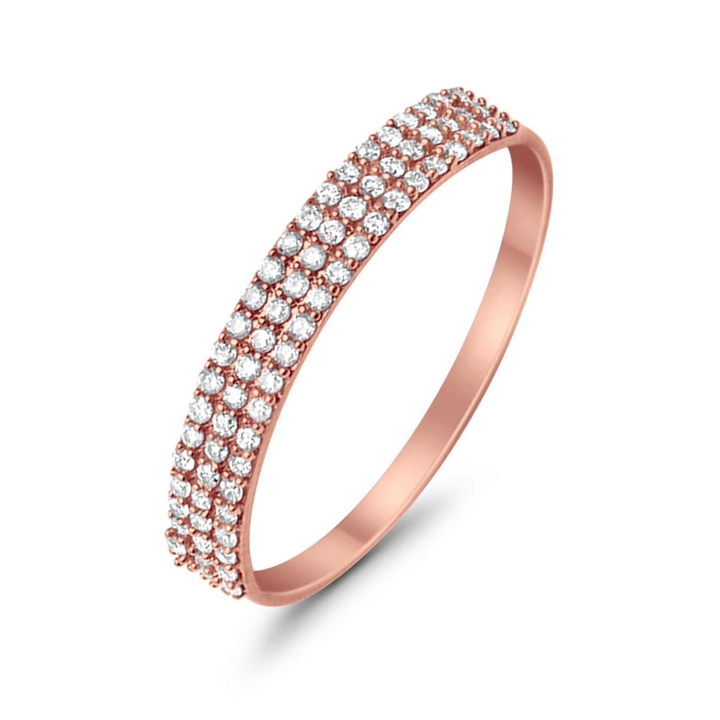 14K .23ct Rose Gold Diamond Eternity Bands Size 6.5