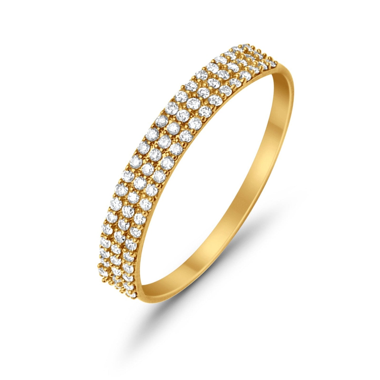 14K .23ct Yellow Gold Diamond Eternity Bands Size 6.5