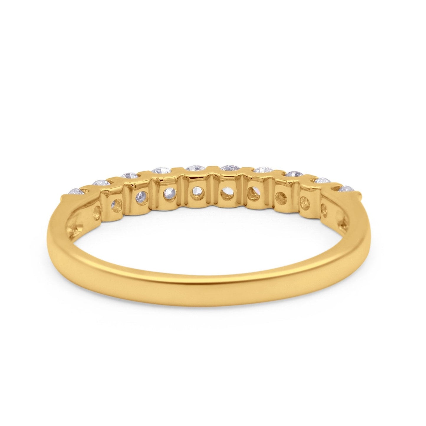 14K Yellow Gold 3mm Natural Diamond Wedding Engagement Stacking Eternity Band Ring 0.35ct G SI - Size 6.5