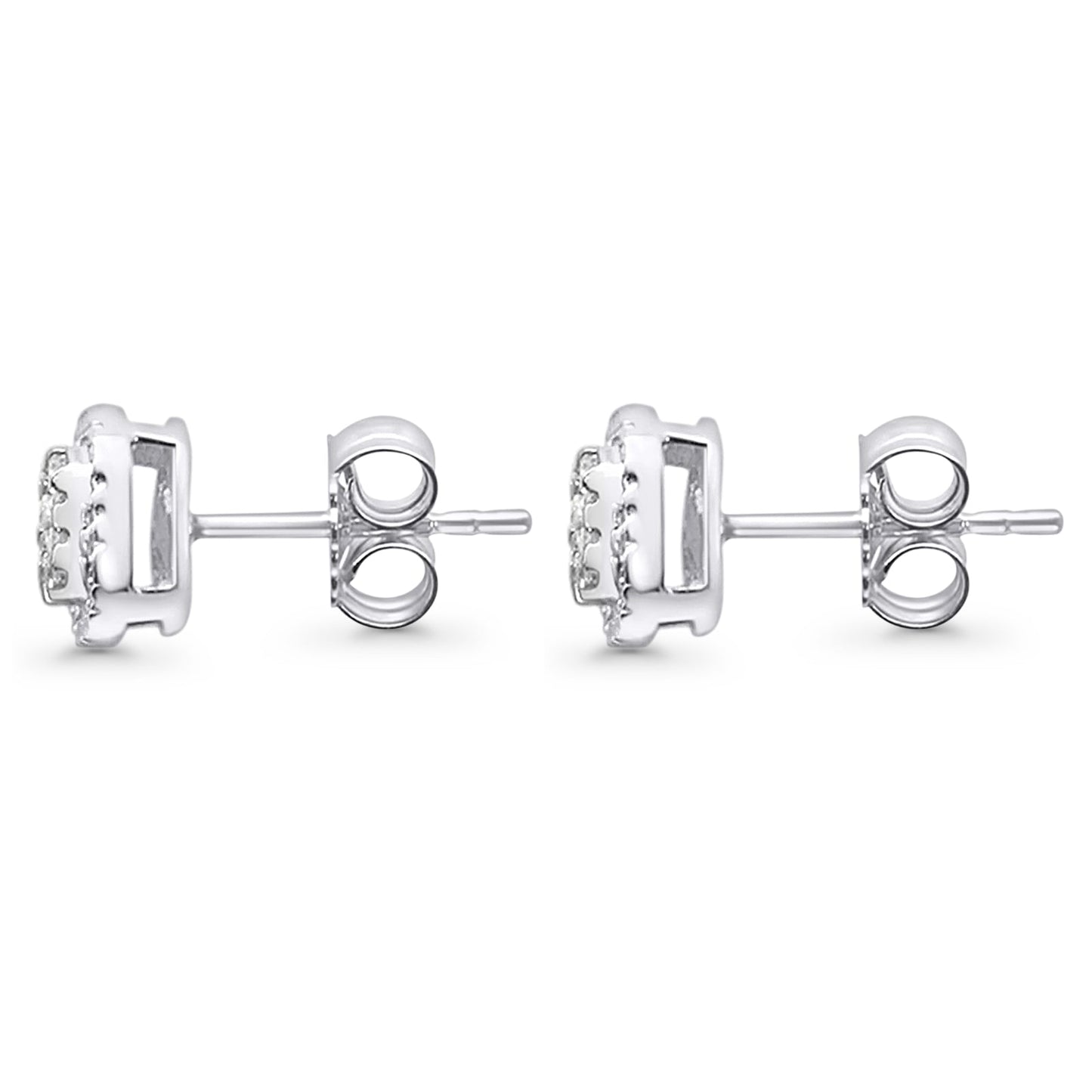 Solid 10K White Gold 6mm Classic Round Diamond Stud Earring Wholesale