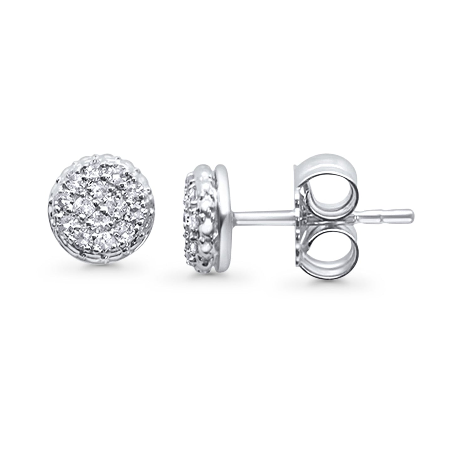 Solid 10K White Gold 5.8mm Round Diamond Stud Earrings Wholesale