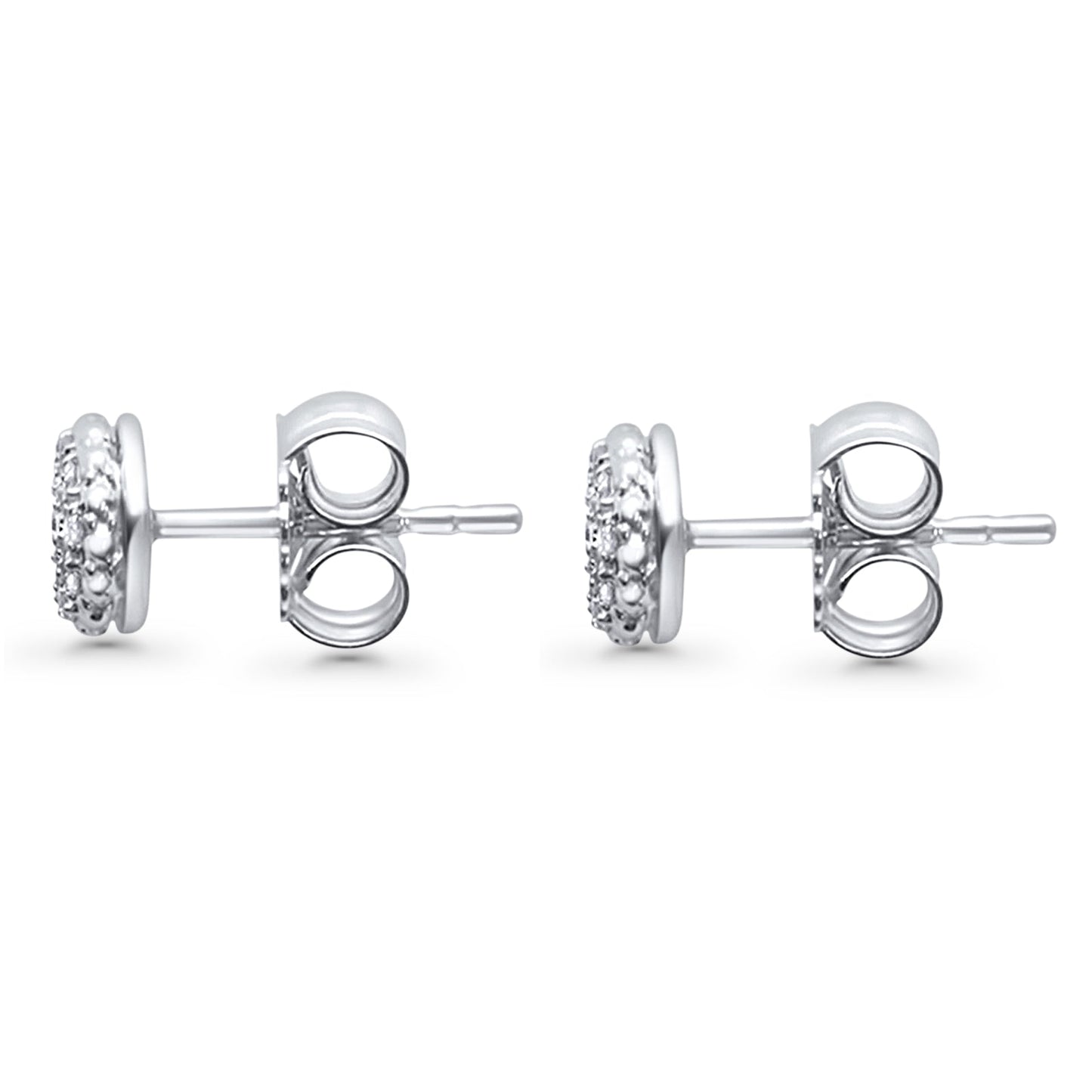 Solid 10K White Gold 5.8mm Round Diamond Stud Earrings Wholesale