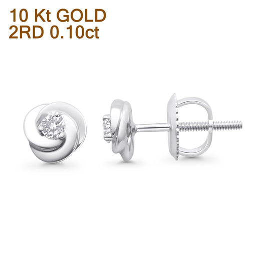 Solid 10K White Gold 5.8mm Round Diamond Stud Earrings Wholesale