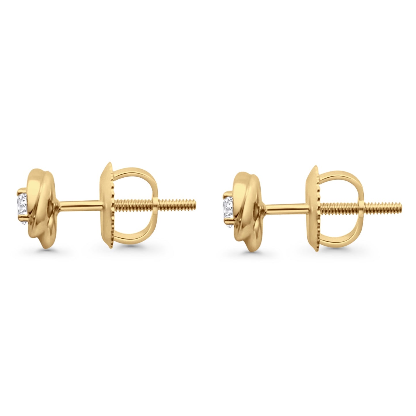 Solid 10K Yellow Gold 5.8mm Round Diamond Stud Earrings Wholesale