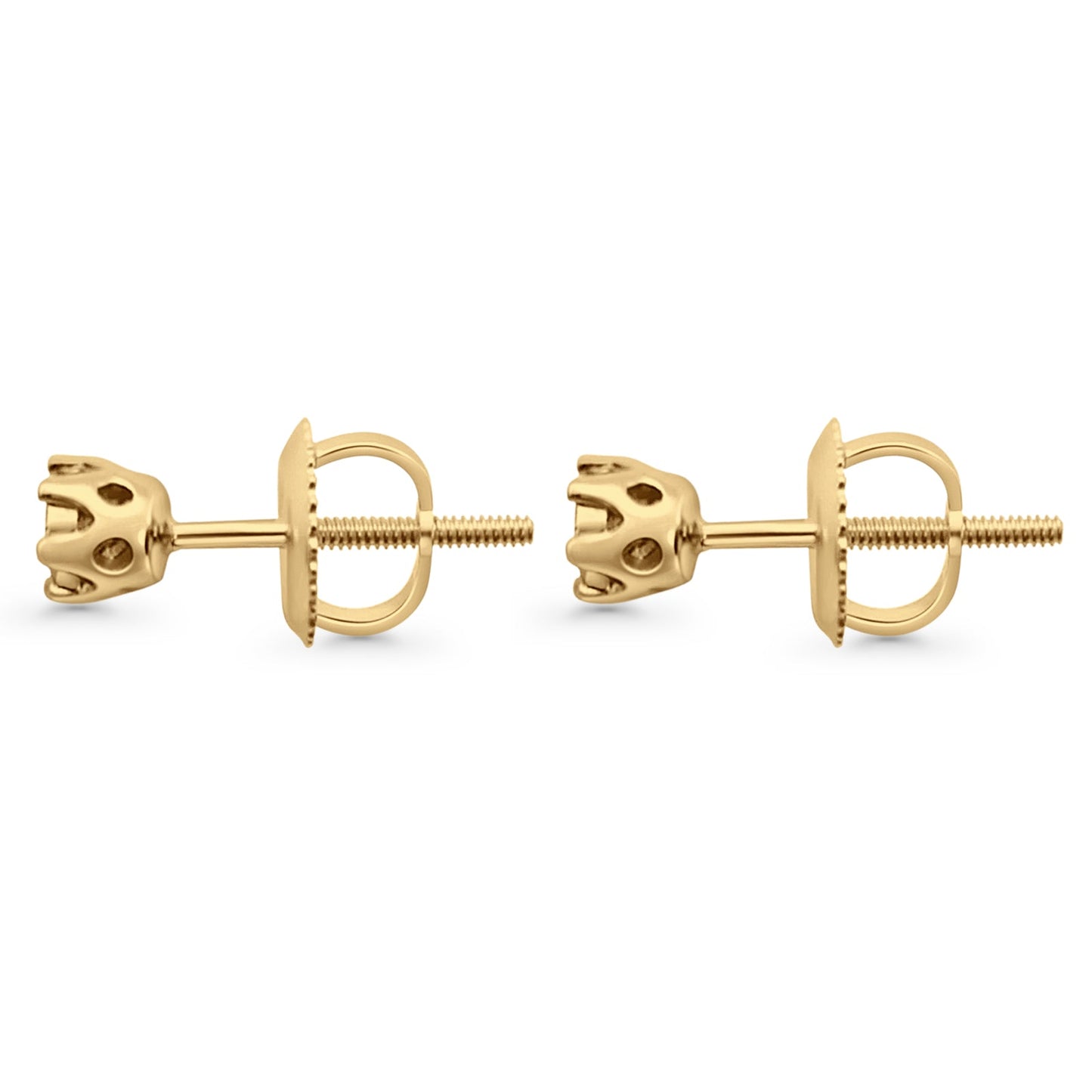 Solid 10K Yellow Gold 4.3mm Round Diamond Stud Earrings Wholesale