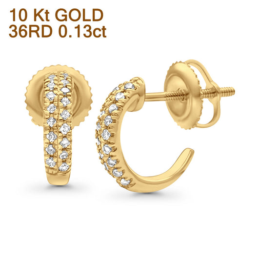 10K J Hoop Earrings Yellow Gold 11.6mm Diamond Wholesale