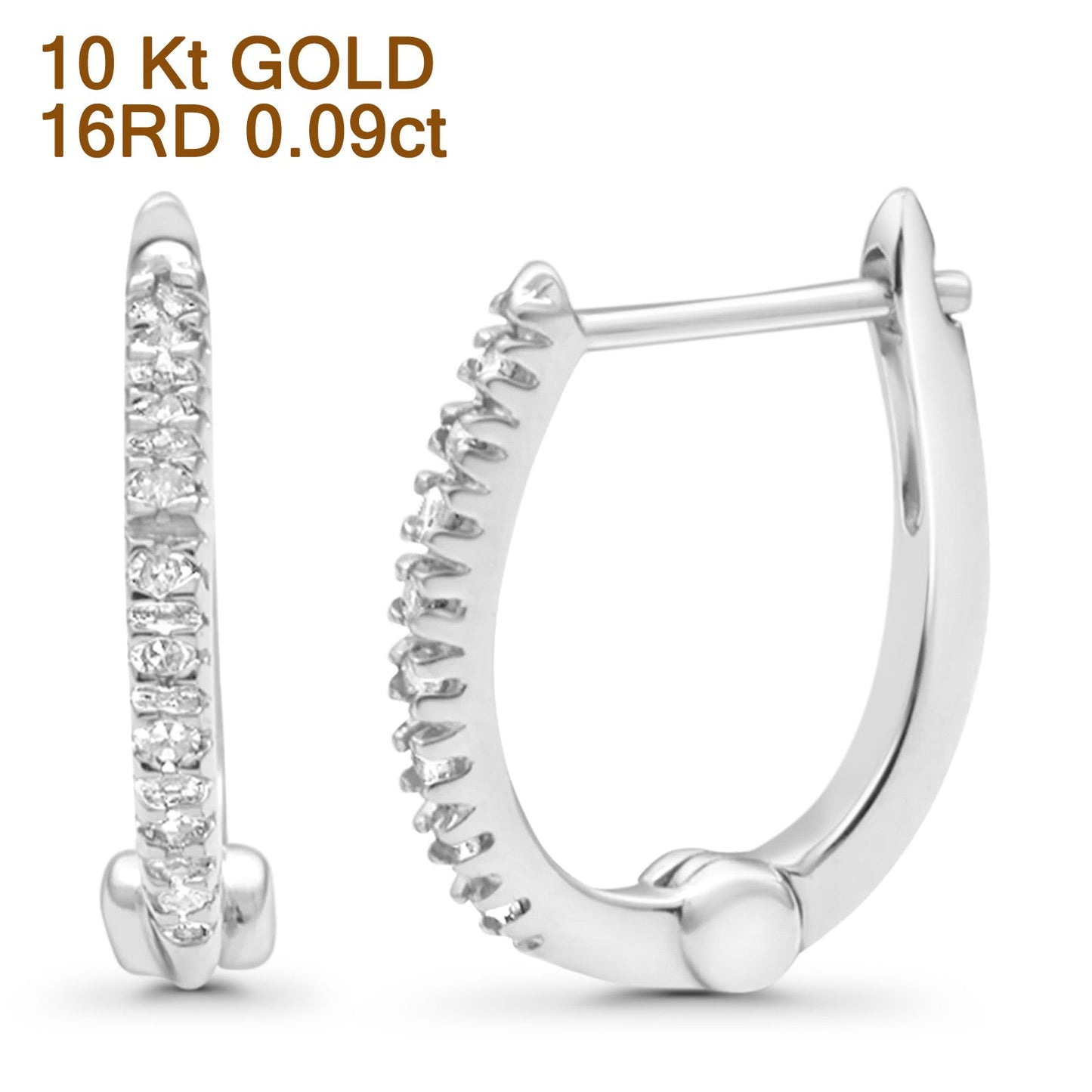 Solid 10K White Gold 12.7mm Round Charmed Brilliance Diamond Hoop Earrings Wholesale