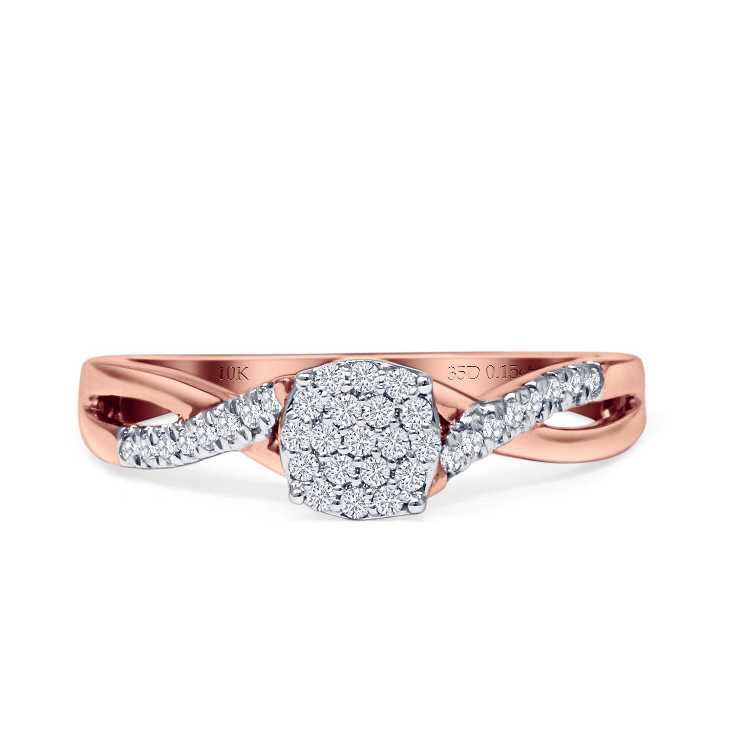 Infinity Twisted Rope Diamond Wedding Ring 10K Rose Gold 0.15ct Wholesale