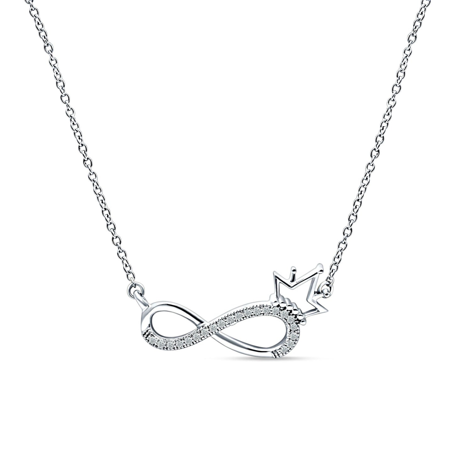 Infinity Diamond Necklace 14K White Gold 0.07ct Wholesale