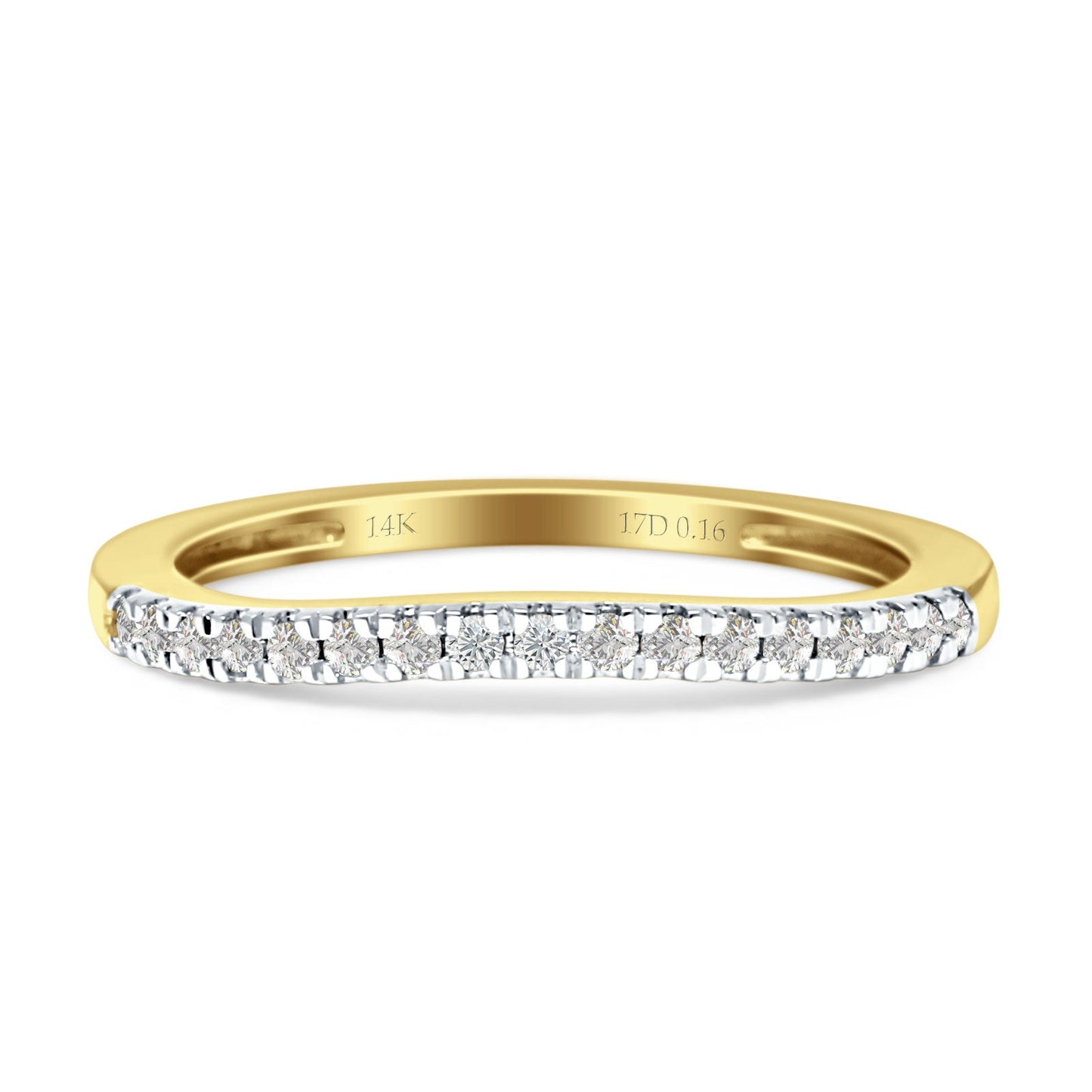 Diamond Stackable Wedding Band Half Eternity 14K Yellow Gold 0.16ct Wholesale