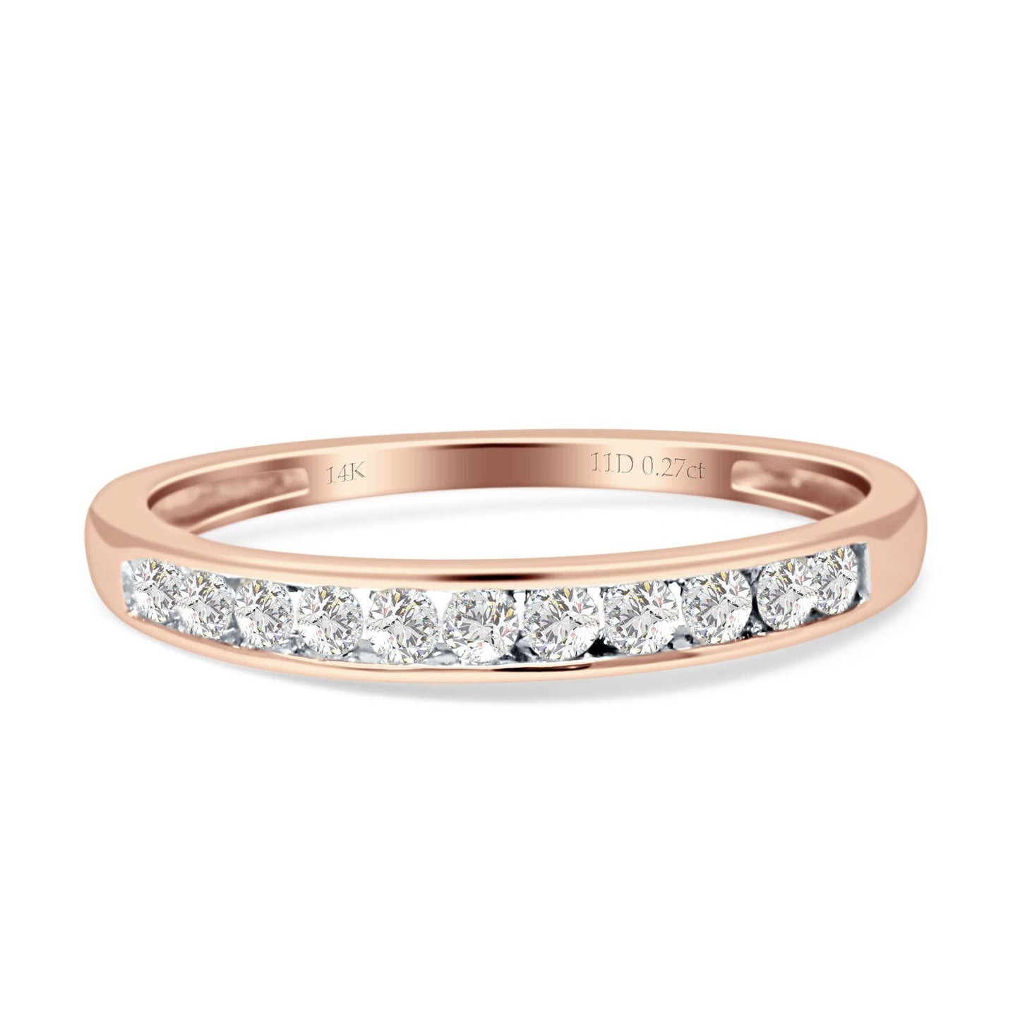 Diamond Half Eternity Stackable Wedding Ring 14K Rose Gold 0.27ct Wholesale