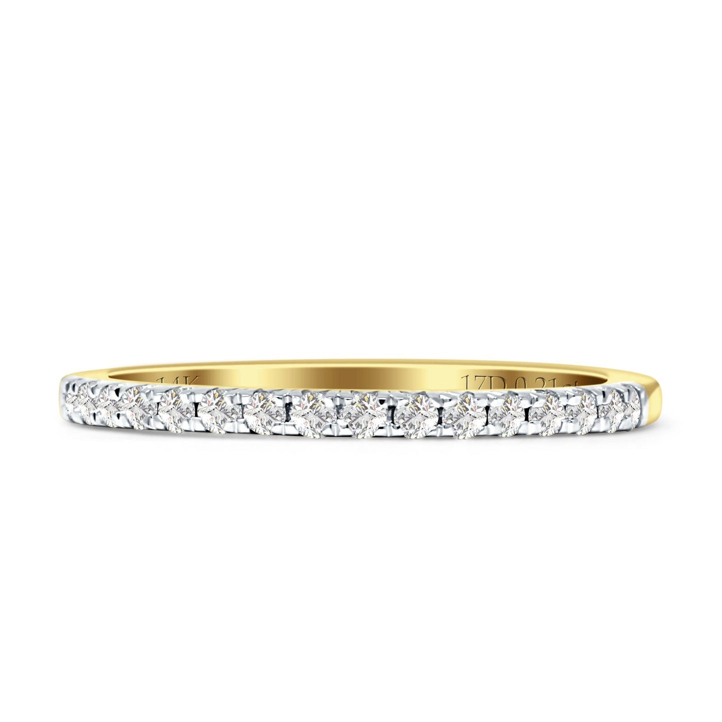 Minimalist Half Eternity Diamond Stackable Ring 14K Yellow Gold 0.21ct Wholesale