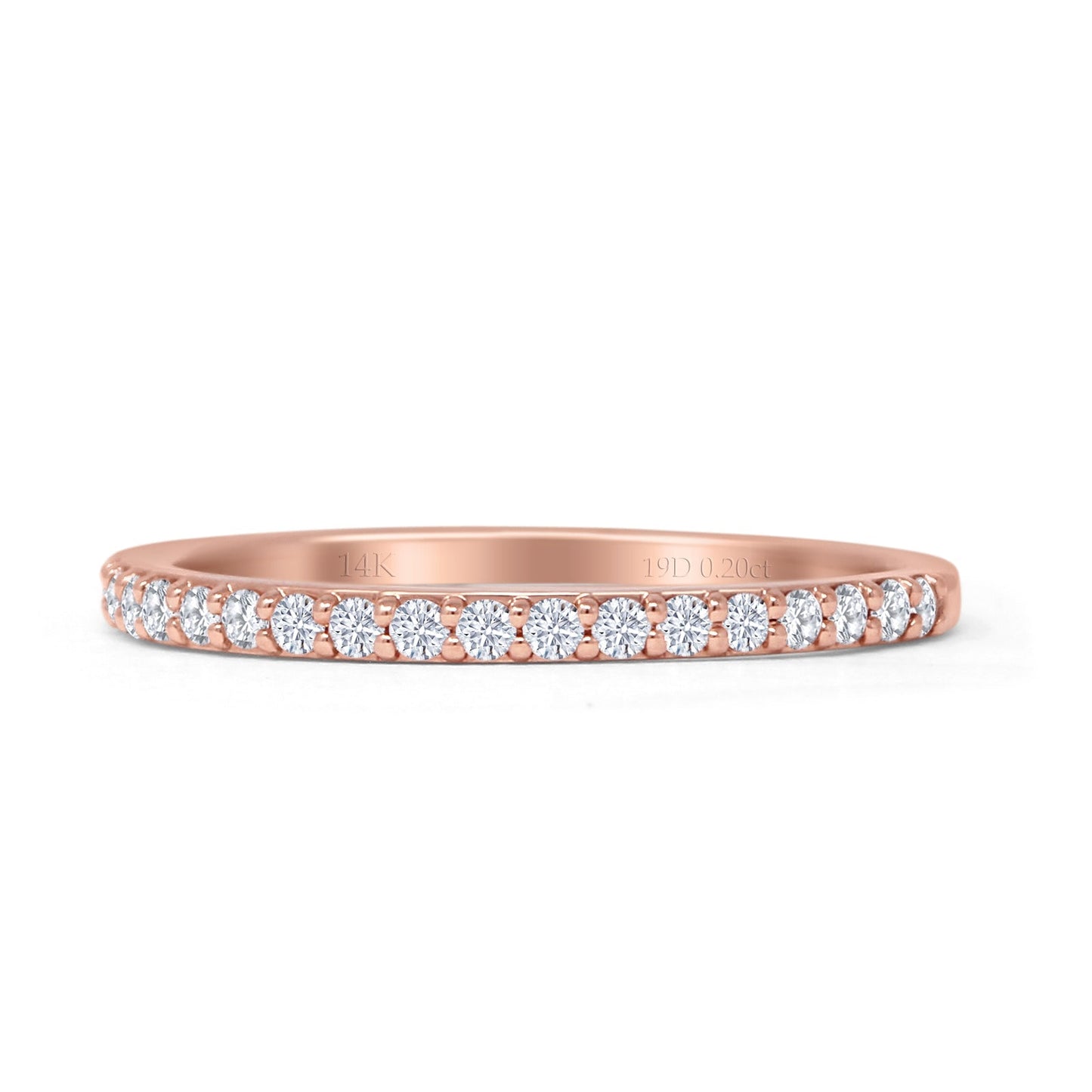 Minimalist Half Eternity Band Round Natural Diamond 14K Rose Gold Wholesale