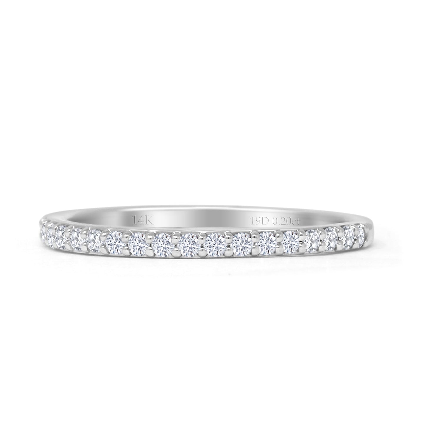 Minimalist Half Eternity Band Round Natural Diamond 14K White Gold Wholesale