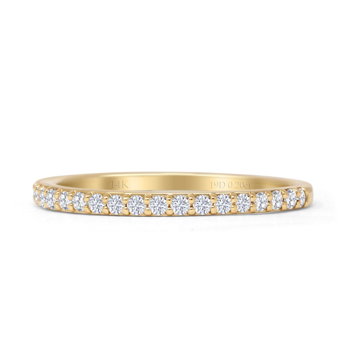 Minimalist Half Eternity Band Round Natural Diamond 14K yellow Gold Wholesale