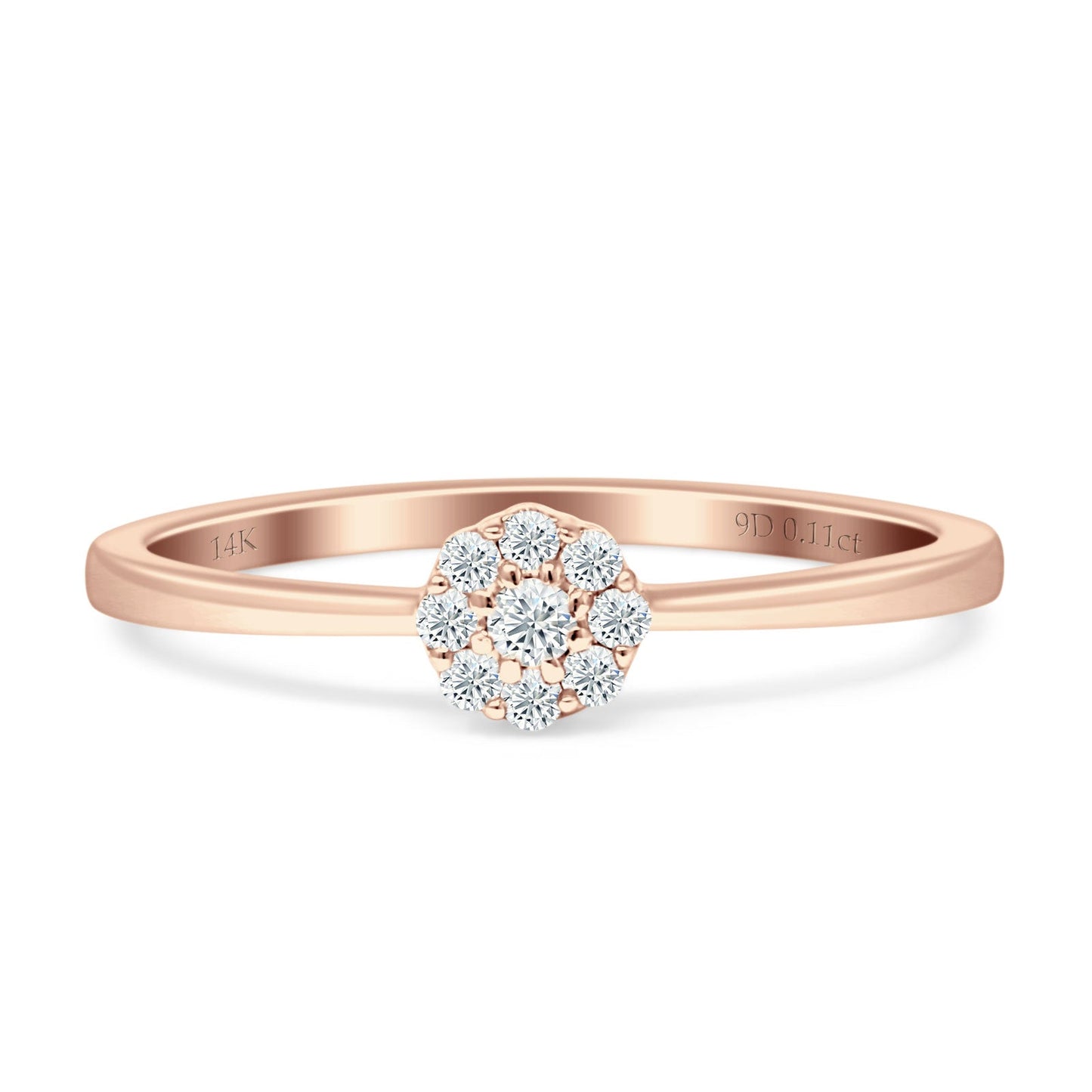 Flower Diamond Ring 14K Rose Gold 0.11ct Wholesale