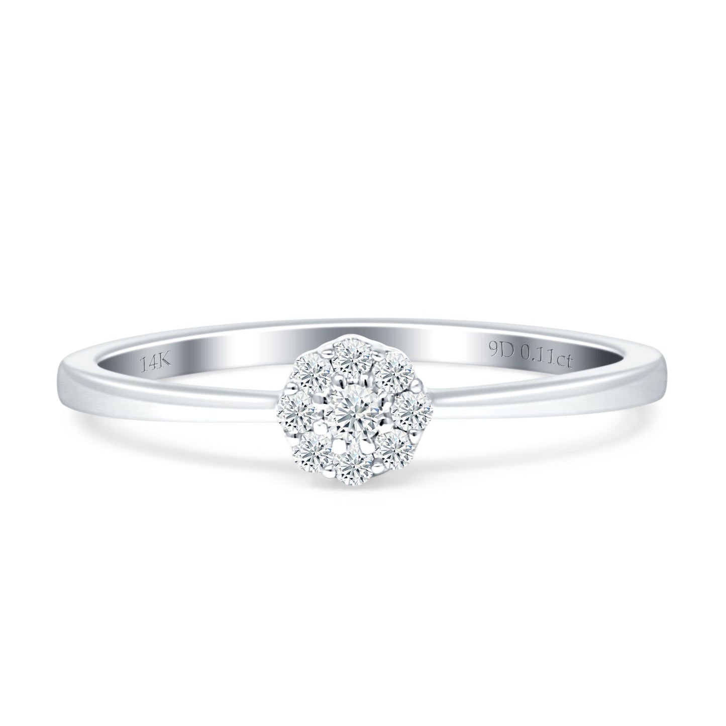 Flower Diamond Ring 14K White Gold 0.11ct Wholesale