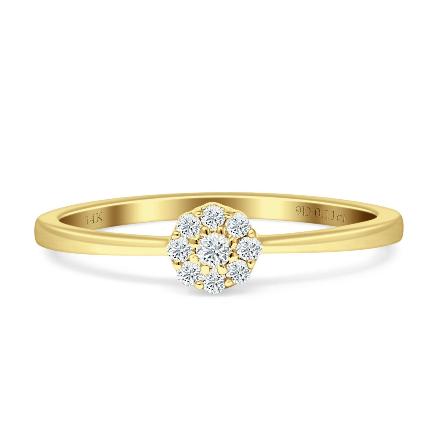 Flower Diamond Ring 14K Yellow Gold 0.11ct Wholesale