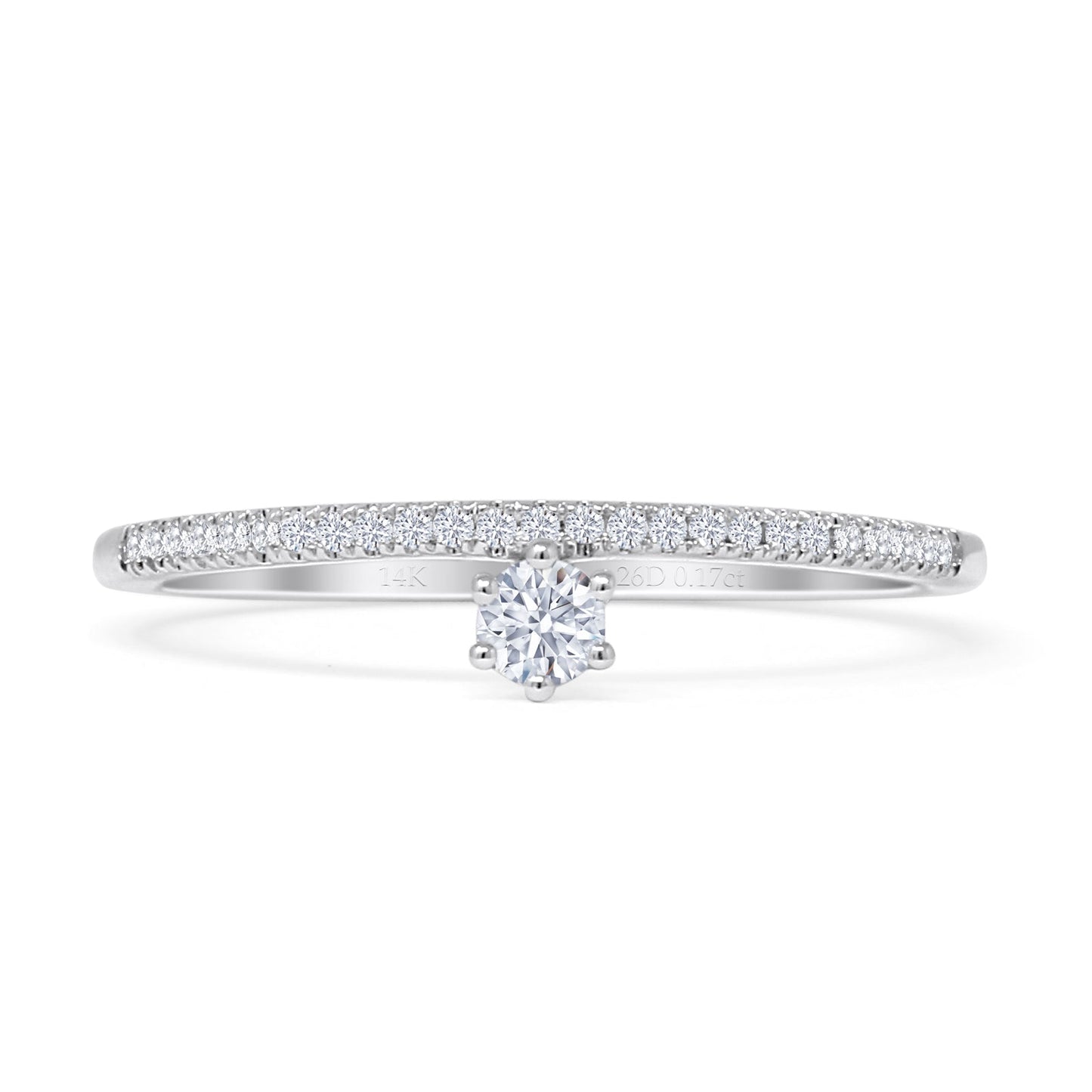 Half Eternity Round Natural Diamond Promise Band 14K White Gold Wholesale