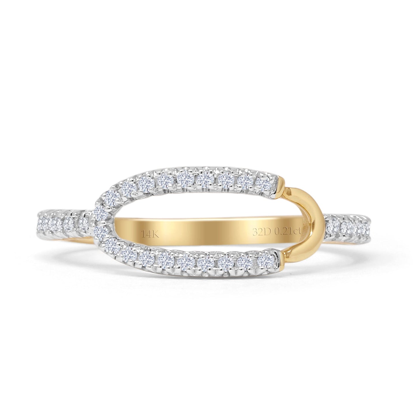 Open Oval O Ring 0.21ct Natural Diamond 4K Yellow Gold Wholesale