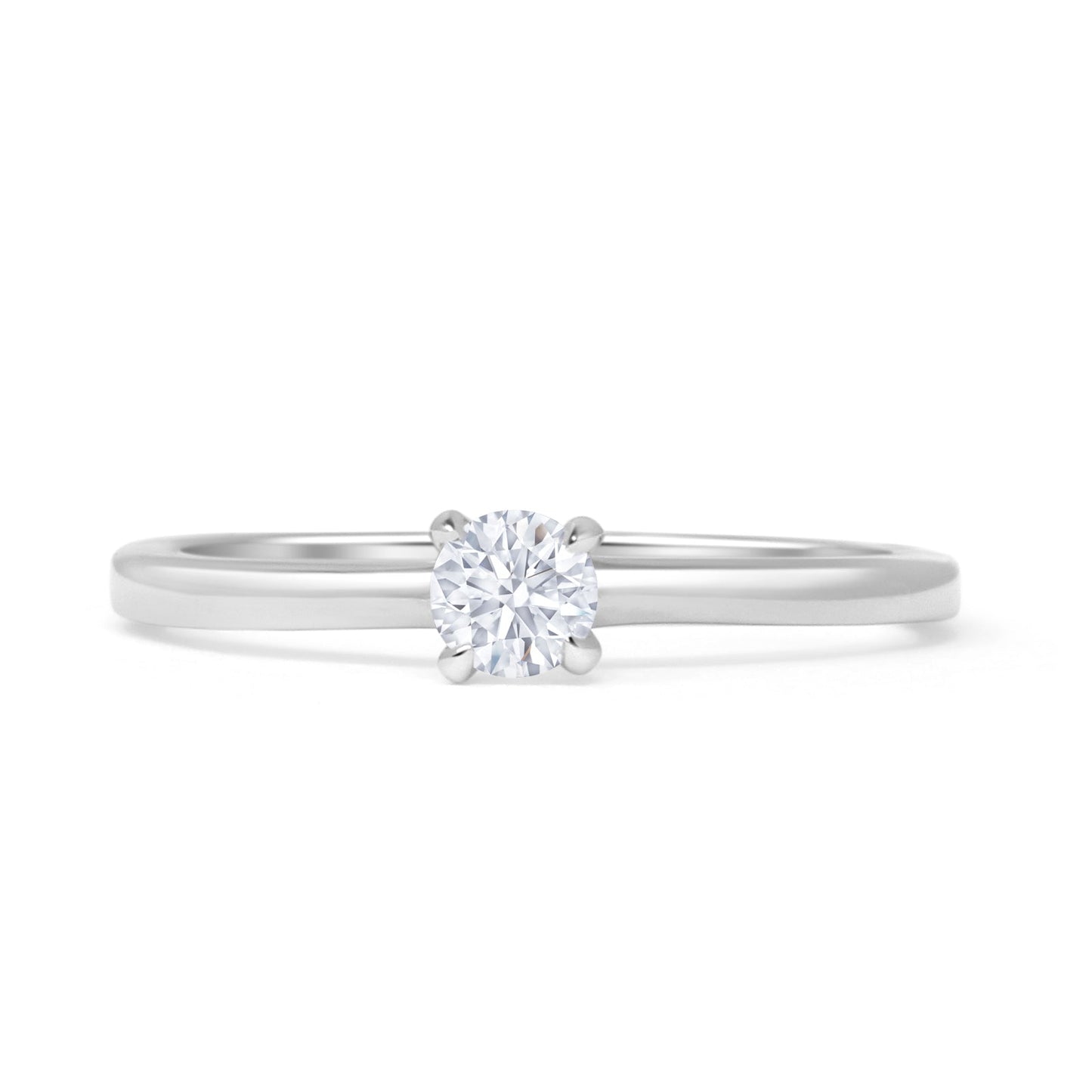 Round Natural Diamond Solitaire Wedding Ring 14K White Gold Wholesale