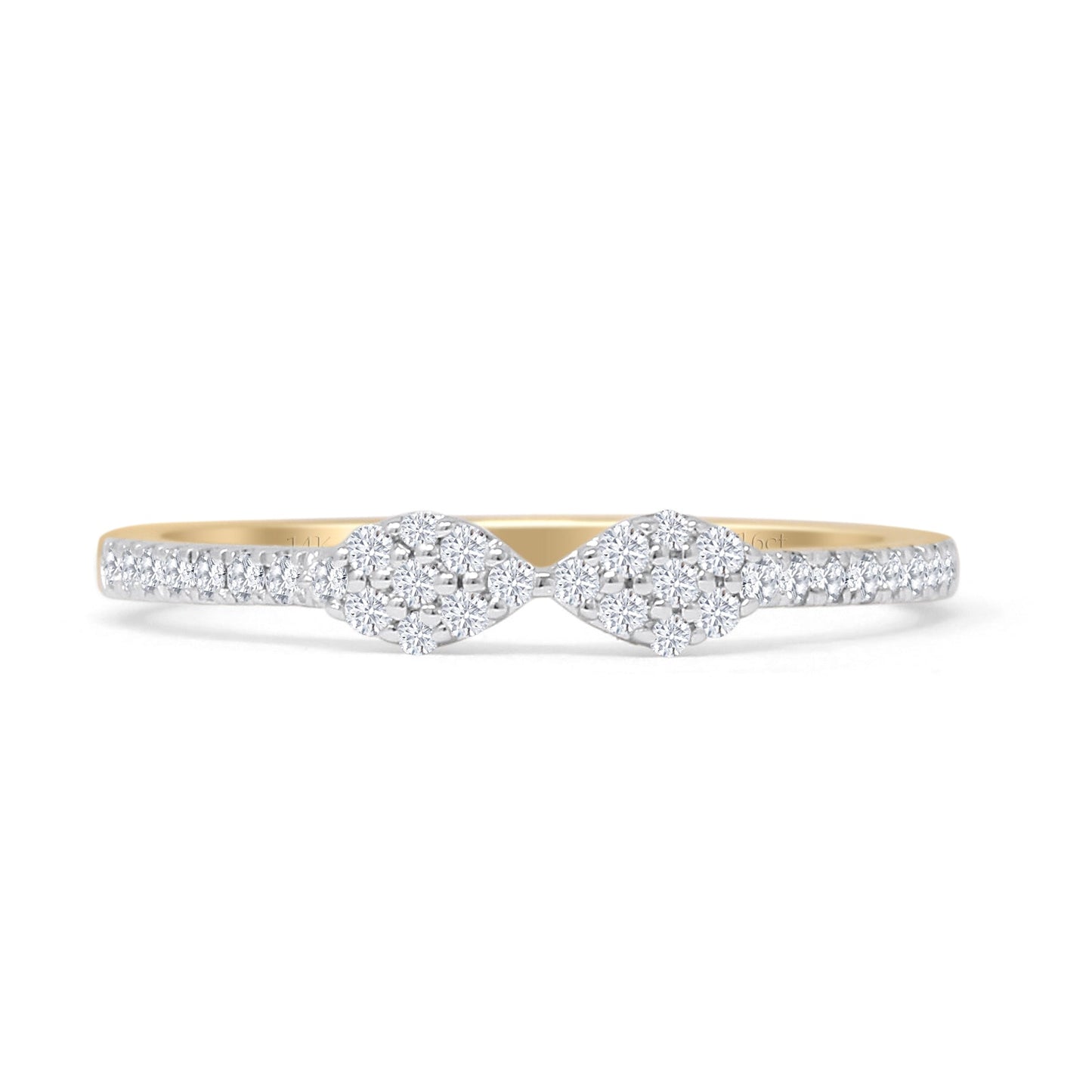 Art Deco Cluster Round Natural Diamond Ring 14K Yellow Gold Wholesale