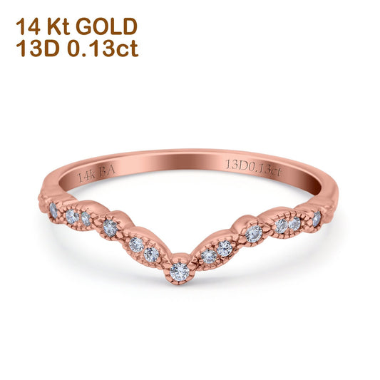 14K 0.13ct Rose Gold Diamond Half Eternity Band