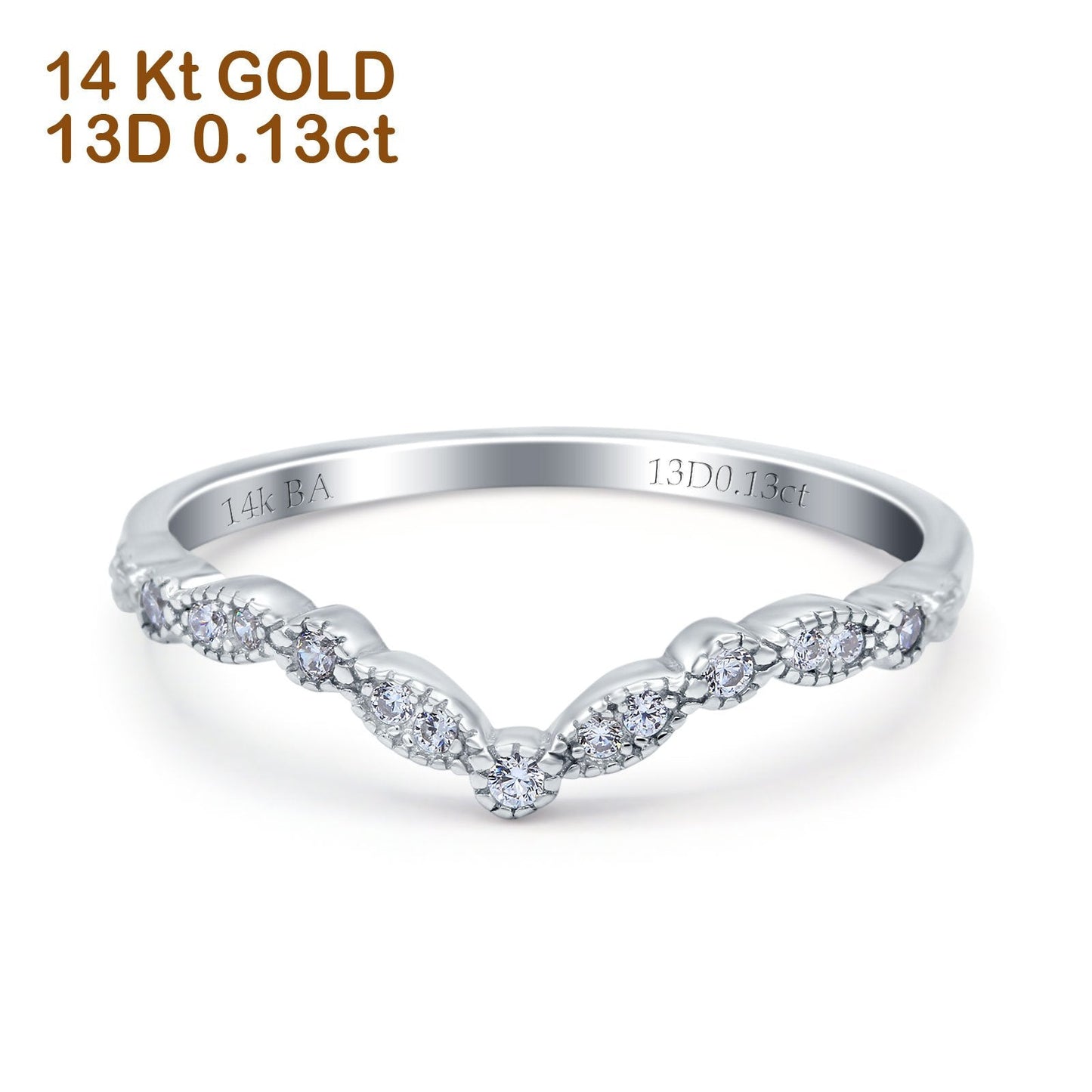 14K 0.13ct White Gold Diamond Half Eternity Band