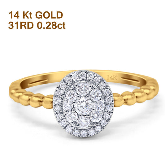 14K Yellow Gold 0.28ct Round 8.8mm G SI Solitaire Promise Diamond Engagement Wedding Ring Size 6.5