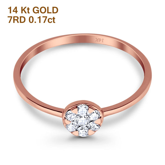 14K Rose Gold 0.17ct Round 5.5mm G SI Diamond Solitaire Promise Engagement Wedding Ring Size 6.5