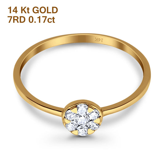 14K Yellow Gold 0.17ct Round 5.5mm G SI Diamond Solitaire Promise Engagement Wedding Ring Size 6.5