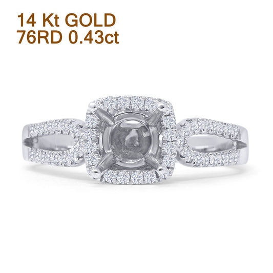 Cushion Halo Split Shank Diamond Ring