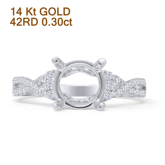 Round Split Shank Twisted Diamond Ring