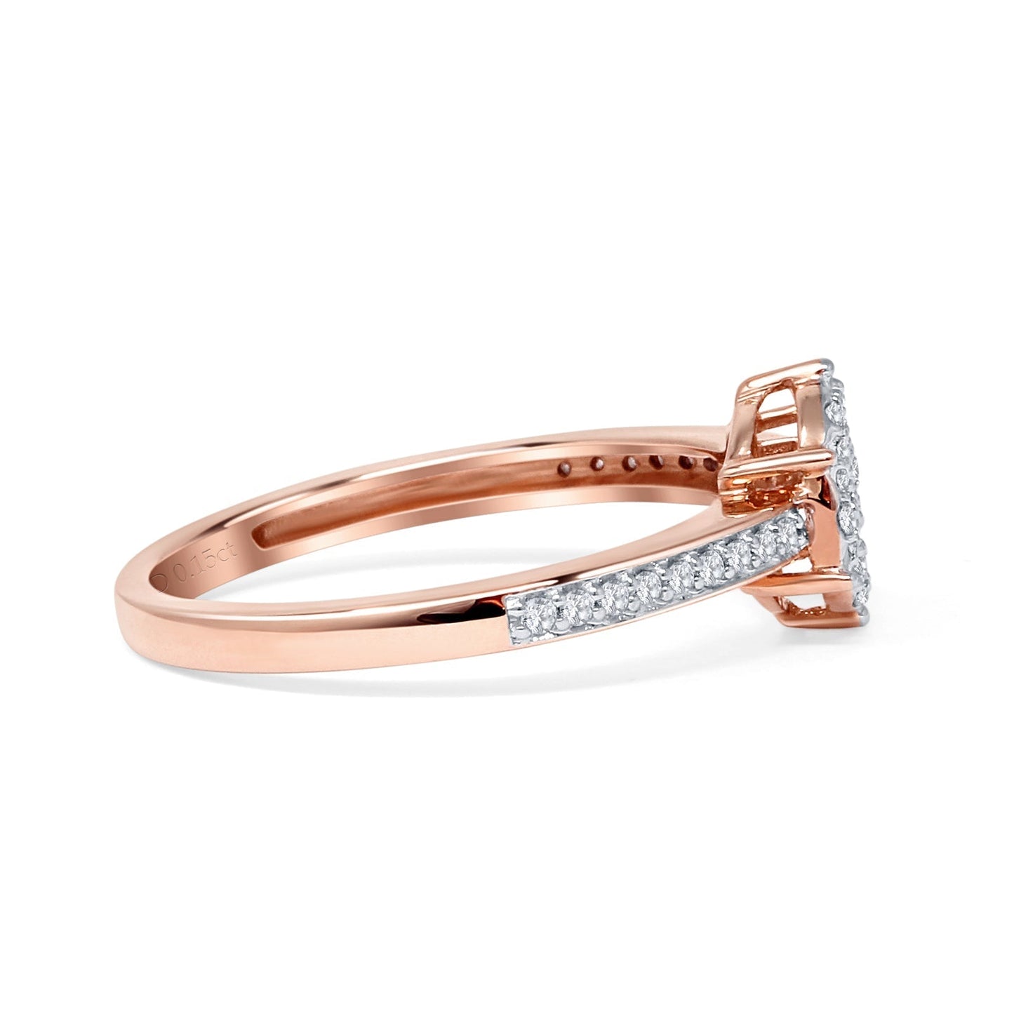 Diamond Star Ring Round 10K Rose Gold 0.15ct Wholesale