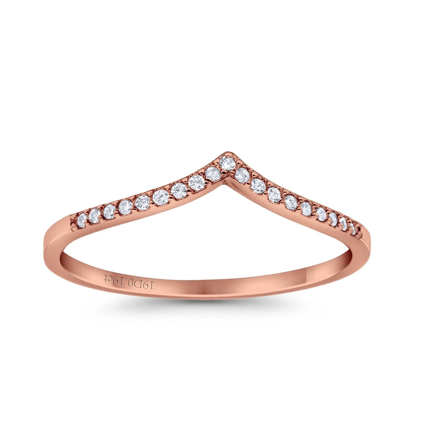 14K Rose Gold 0.19ct Round 4mm G SI Half Eternity Diamond Bands Engagement Wedding Ring