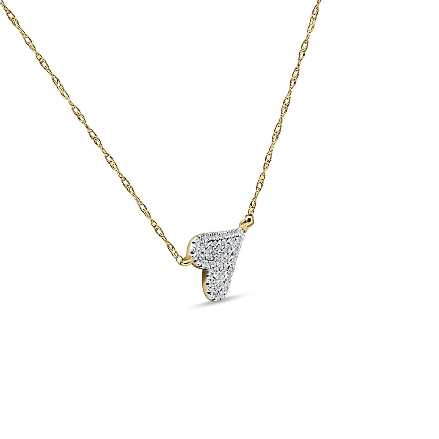 Diamond Sideways Heart Necklace 14K Yellow Gold 0.09ct Wholesale