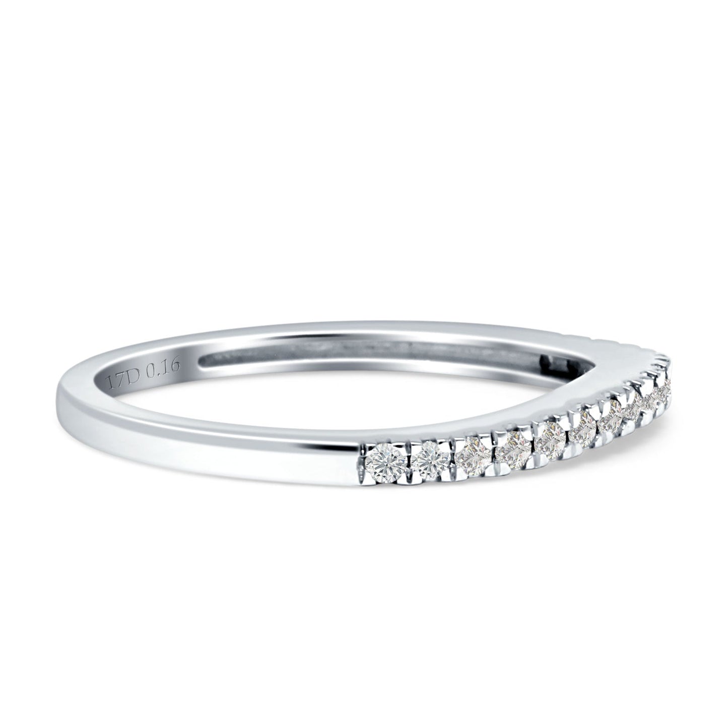 Diamond Stackable Wedding Band Half Eternity 14K White Gold 0.16ct Wholesale