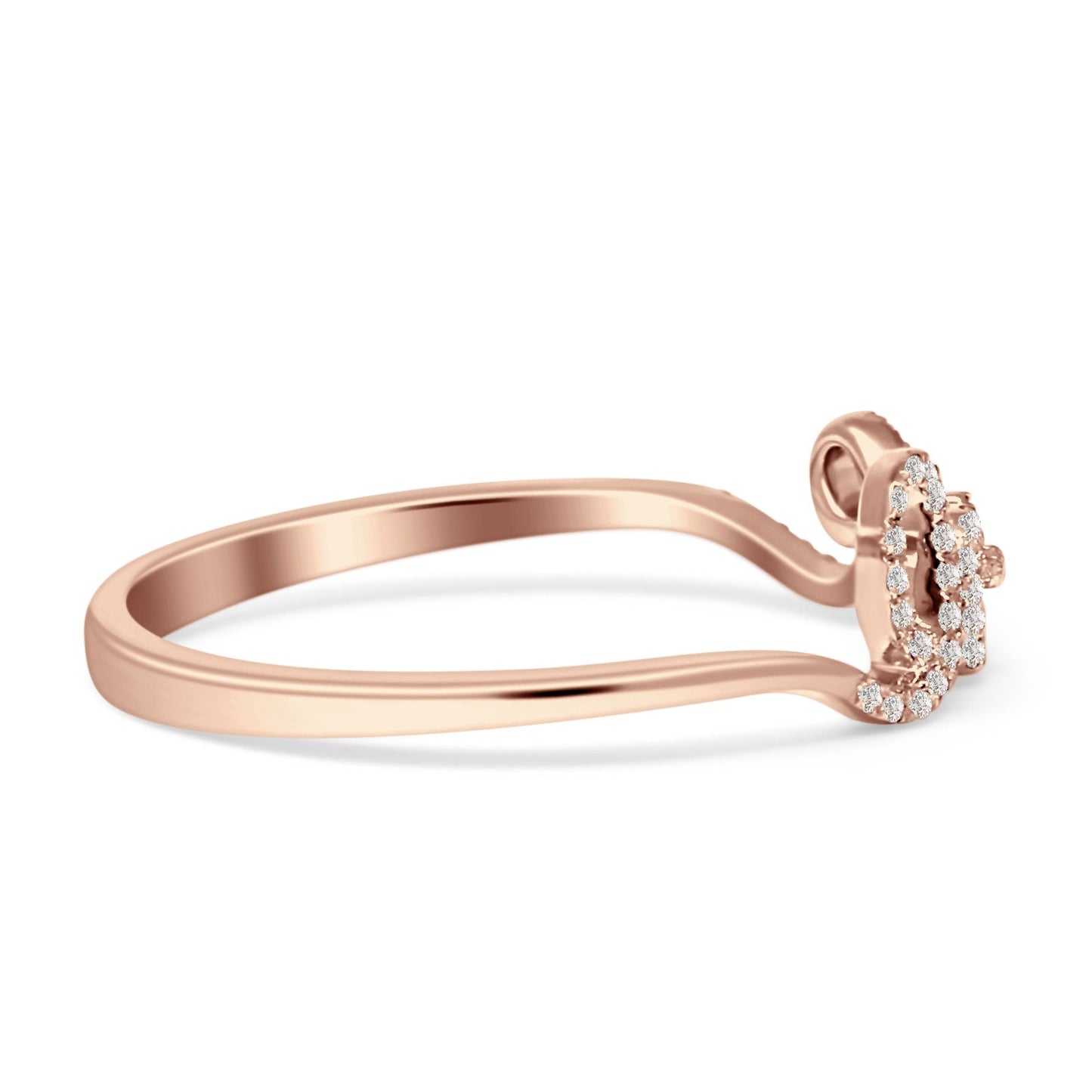 Diamond Love Script Ring 14K Rose Gold 0.13ct Wholesale