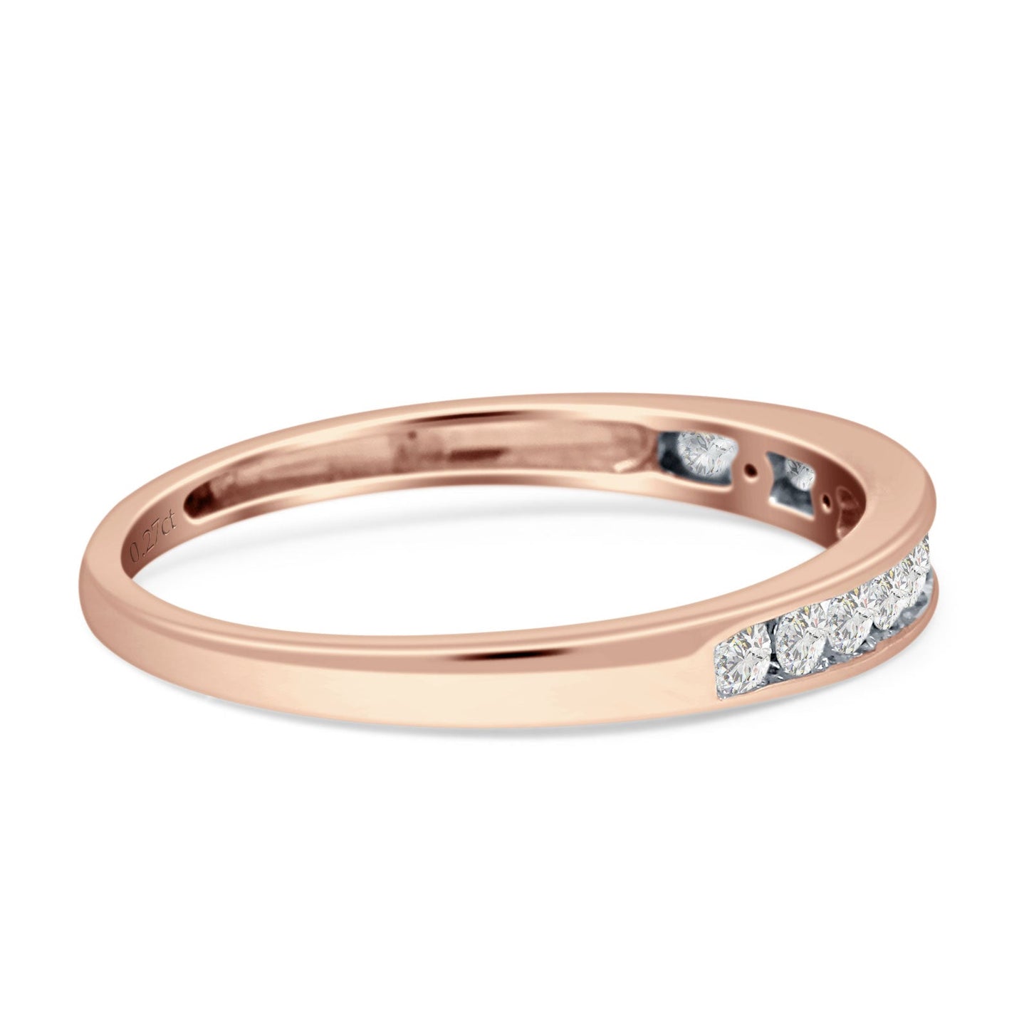 Diamond Half Eternity Stackable Wedding Ring 14K Rose Gold 0.27ct Wholesale