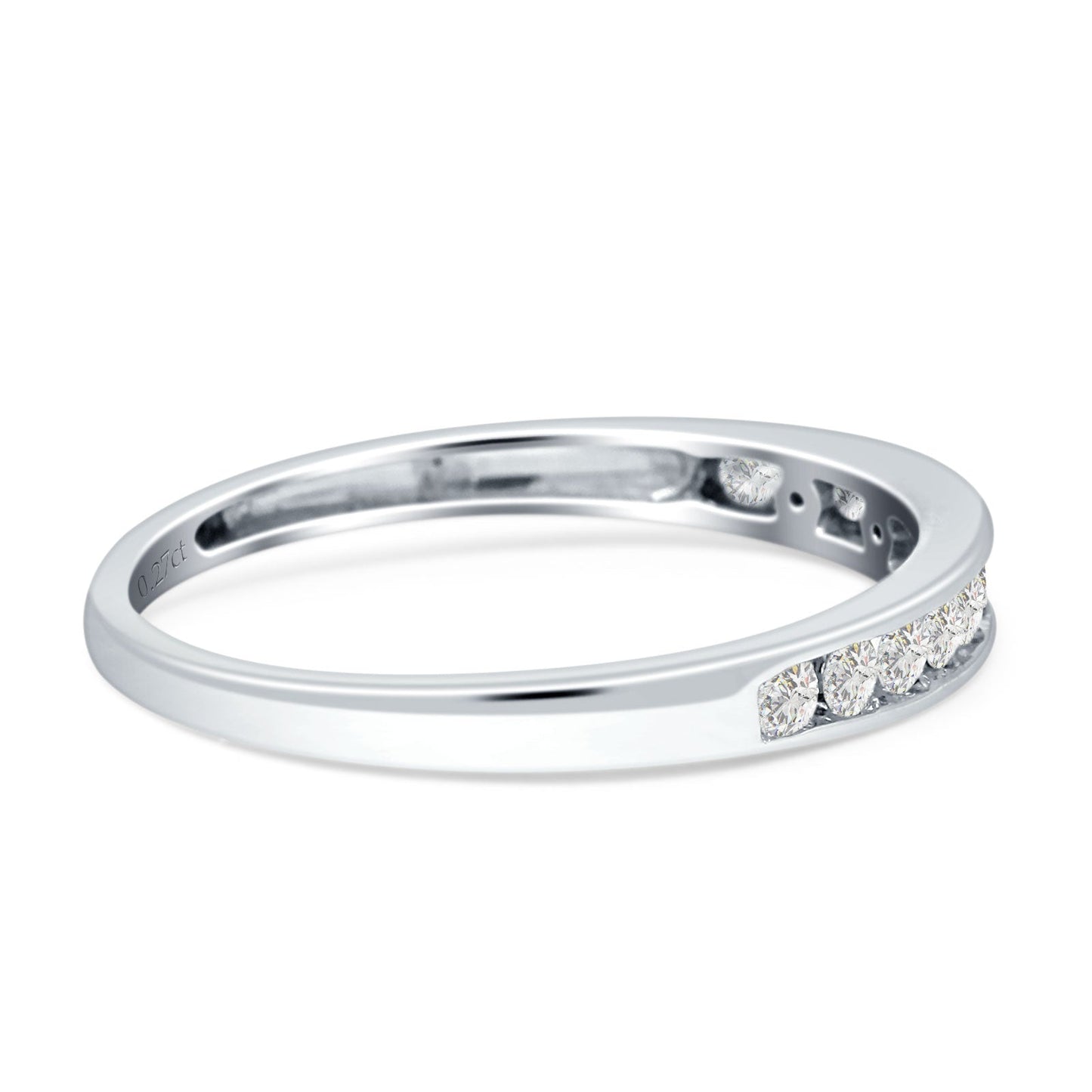 Diamond Half Eternity Stackable Wedding Ring 14K White Gold 0.27ct Wholesale