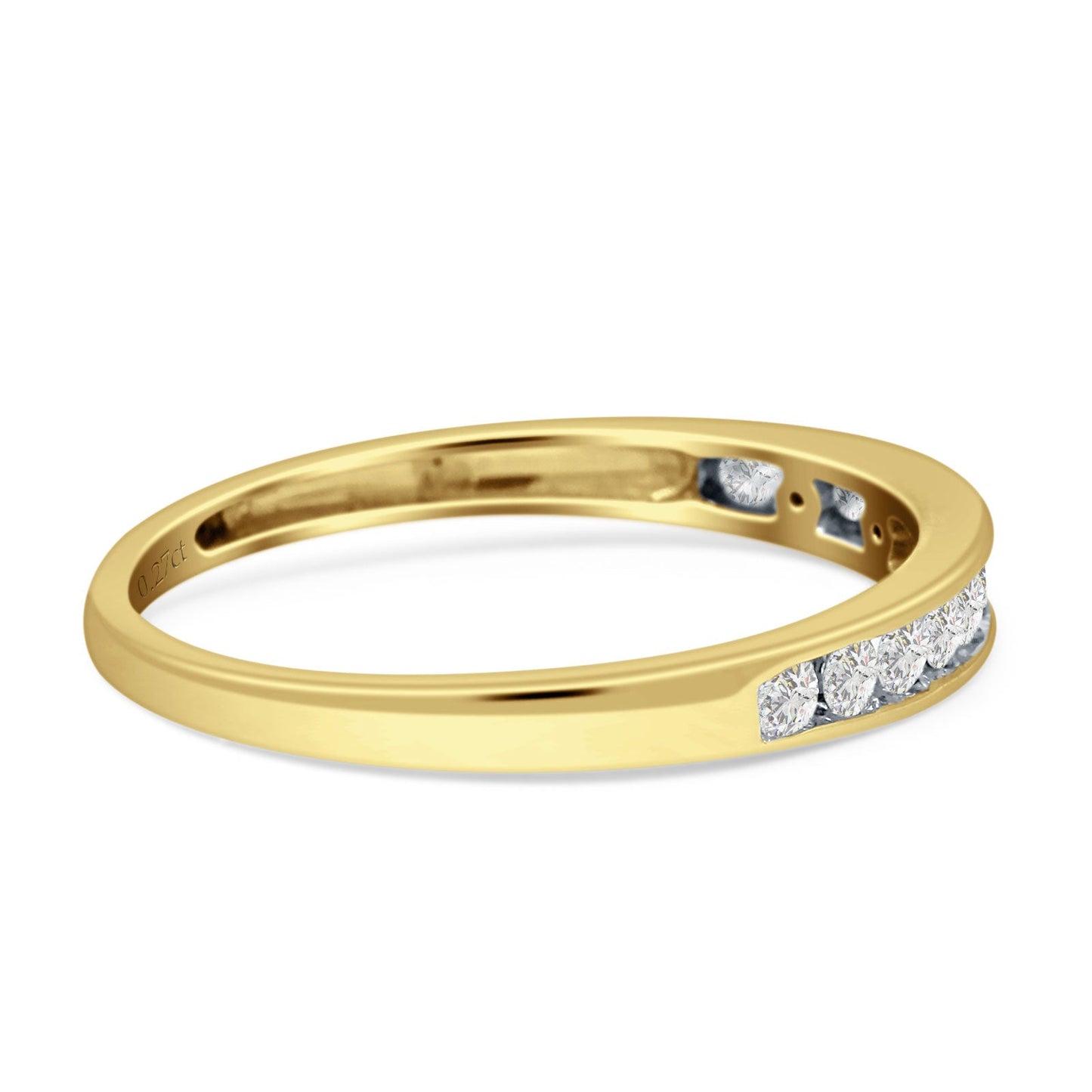 Diamond Half Eternity Stackable Wedding Ring 14K Yellow Gold 0.27ct Wholesale