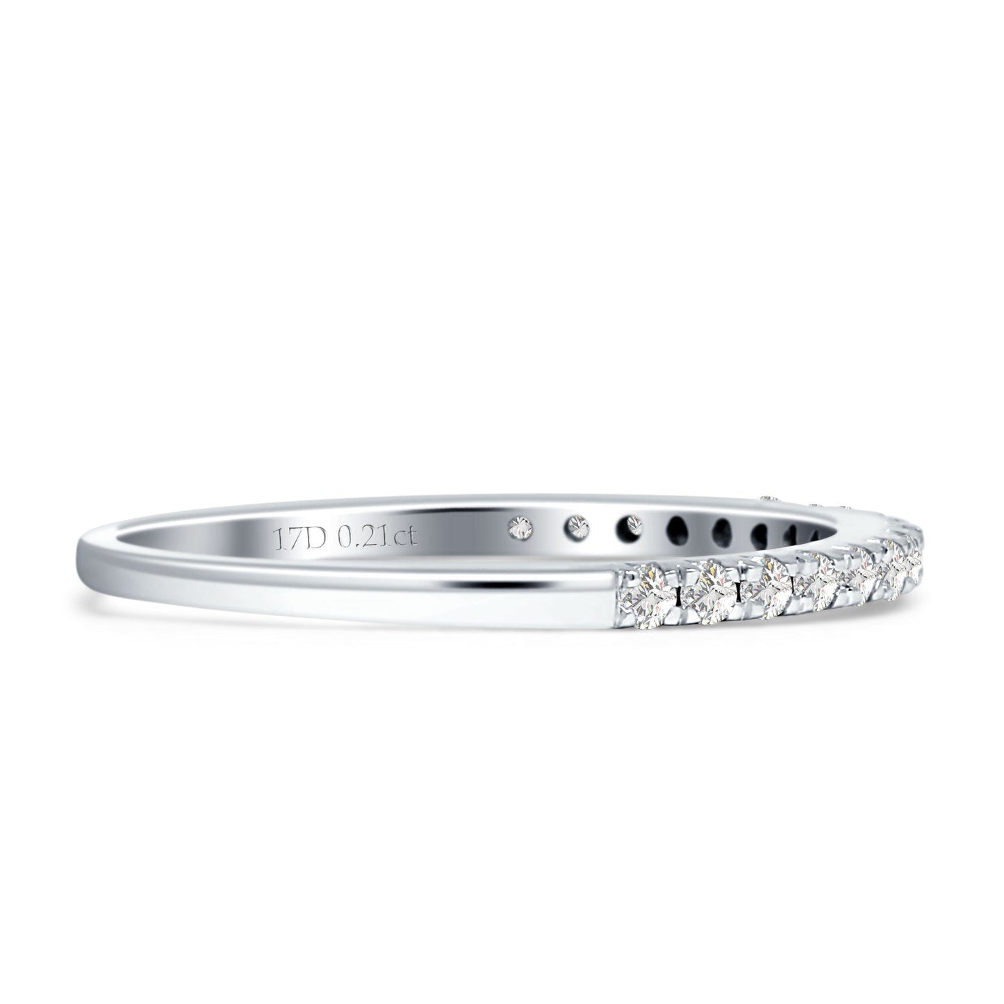 Minimalist Half Eternity Diamond Stackable Ring 14K White Gold 0.21ct Wholesale