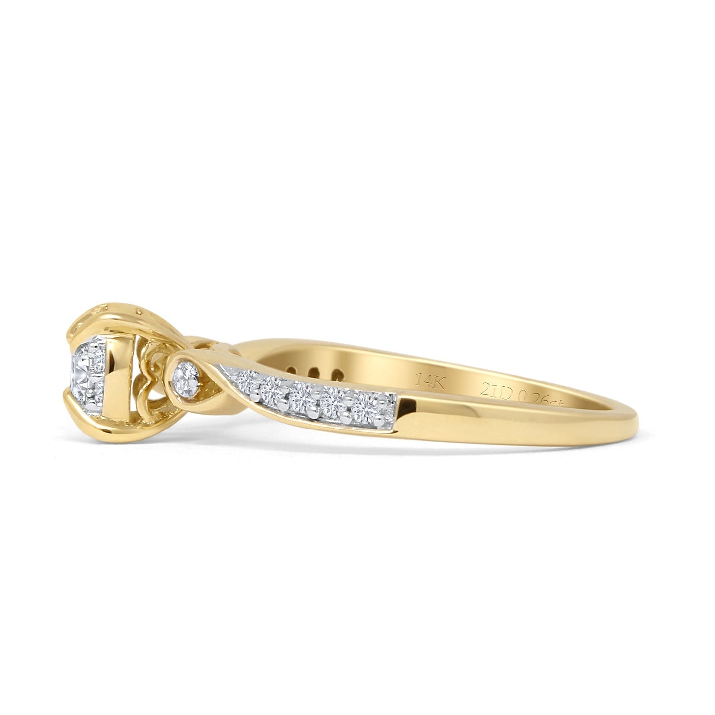 Halo Infinity Shank 0.26ct Natural Diamond Round Engagement Ring 14K Yellow Gold Wholesale