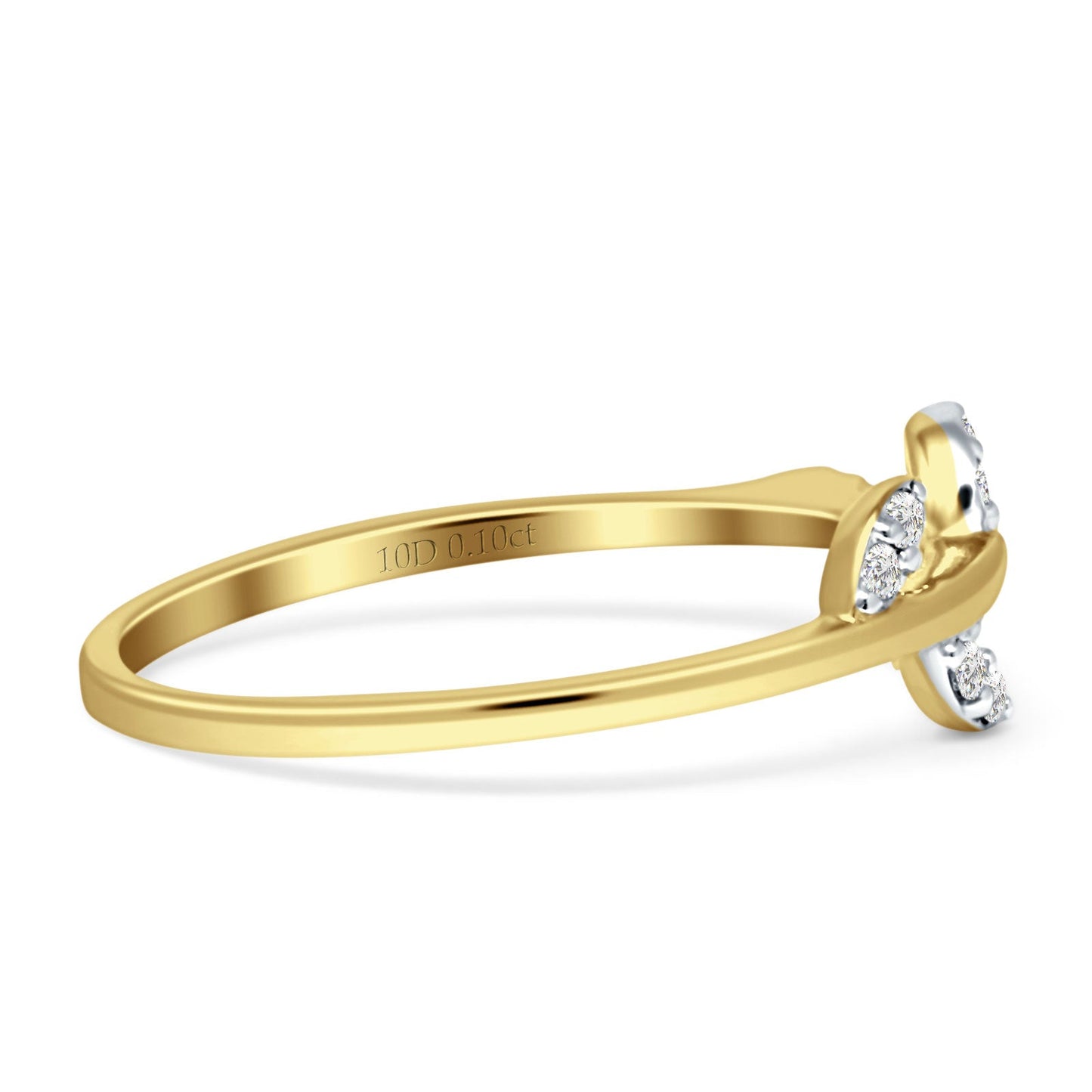 Leaf Diamond Statement Ring 14K Yellow Gold 0.10ct Wholesale