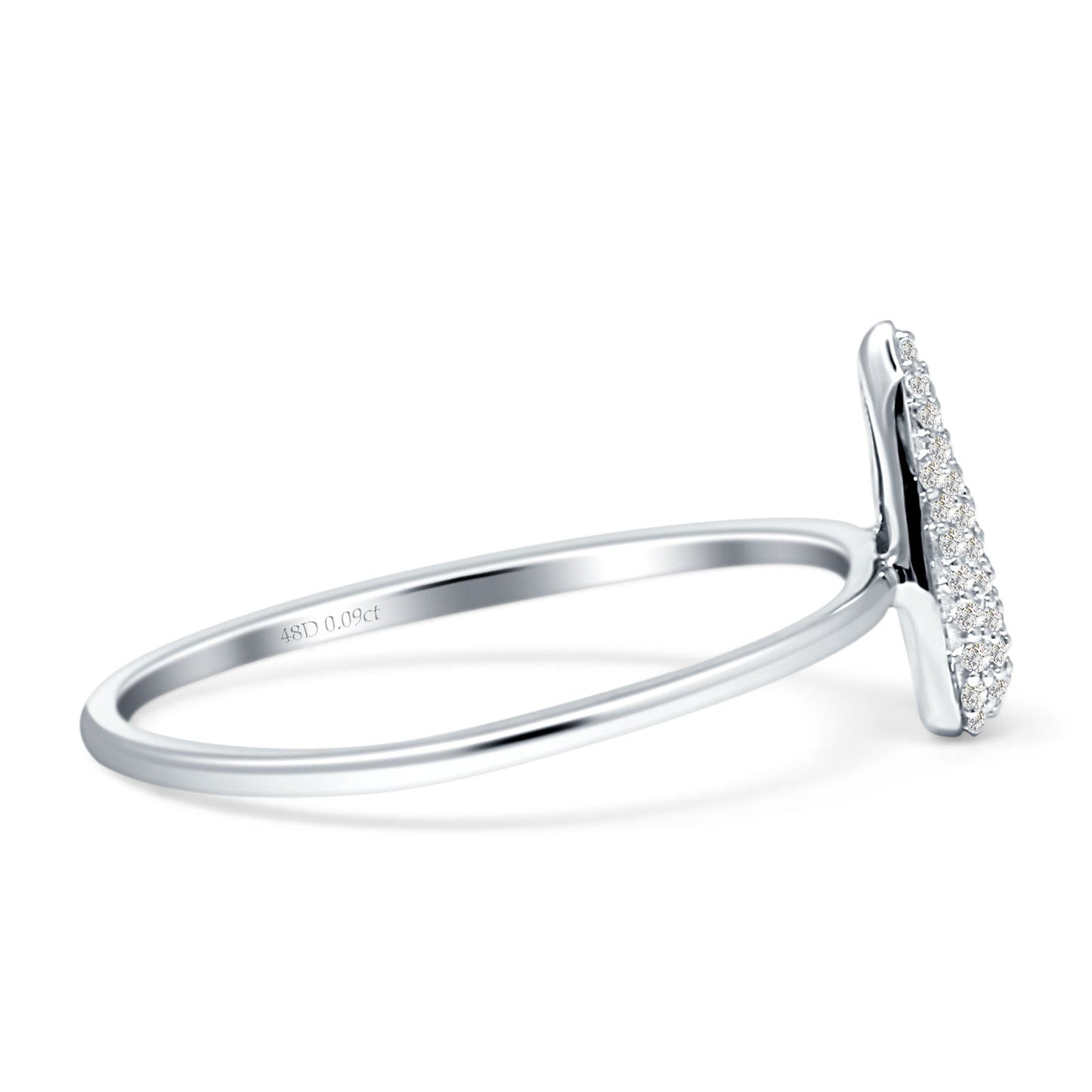 Diamond Teardrop Pear Ring 14K White Gold 0.09ct Wholesale