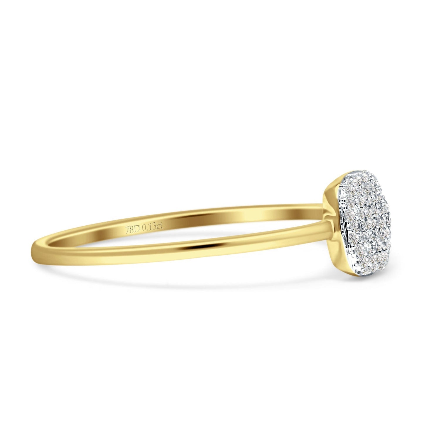 Cushion Diamond Wrap Around Open Ring 14K Yellow Gold 0.13ct Wholesale