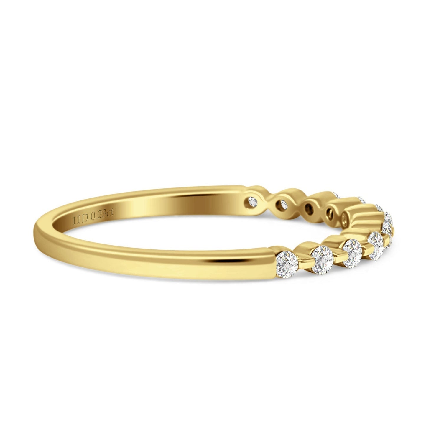 Diamond Half Eternity Stackable Wedding Band 14K Yellow Gold 0.23ct Wholesale