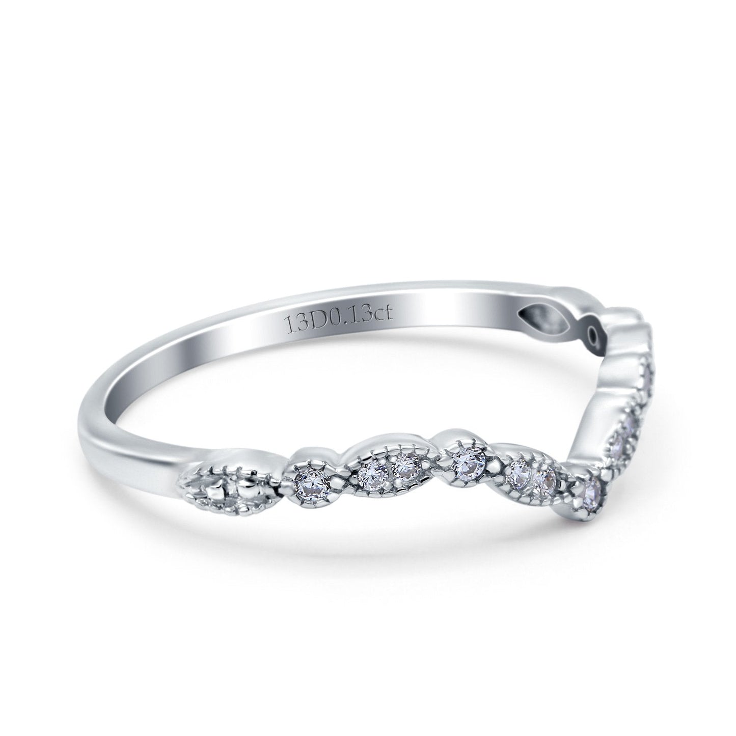 14K 0.13ct White Gold Diamond Half Eternity Band