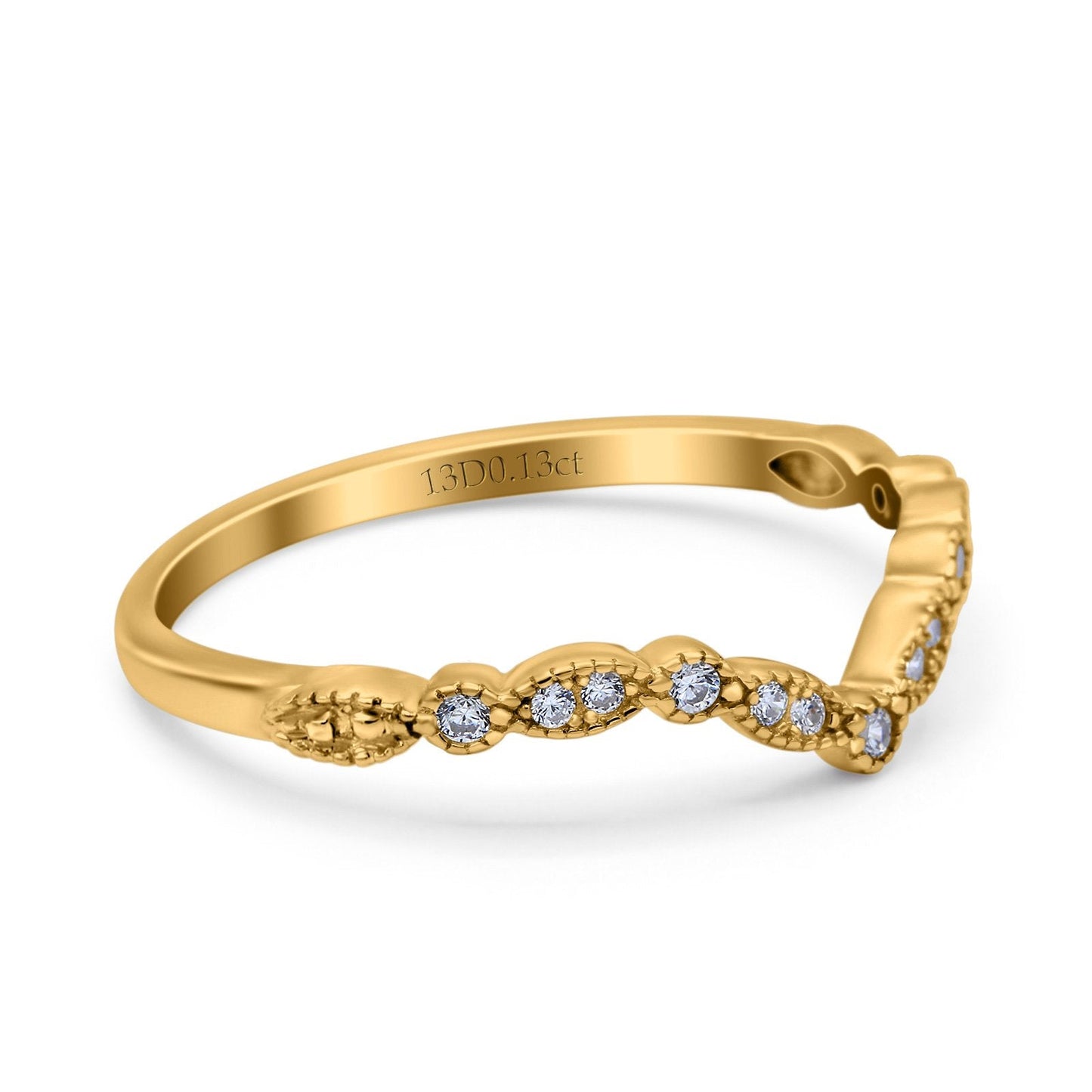 14K 0.13ct Yellow Gold Diamond Half Eternity Band