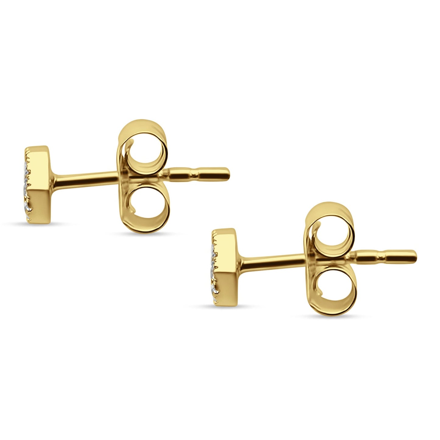 Diamond Stud Earrings Minimalist Hexagon 14K Yellow Gold 0.08ct Wholesale